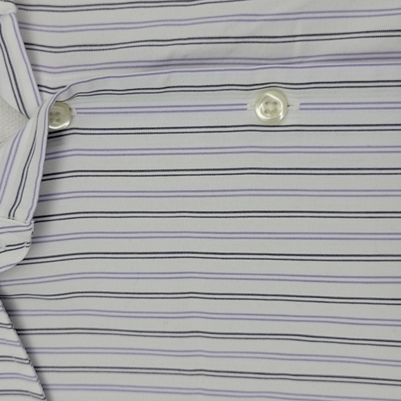 Land's End Purple and White Striped Button Down Size 12p - Picture 12 of 14